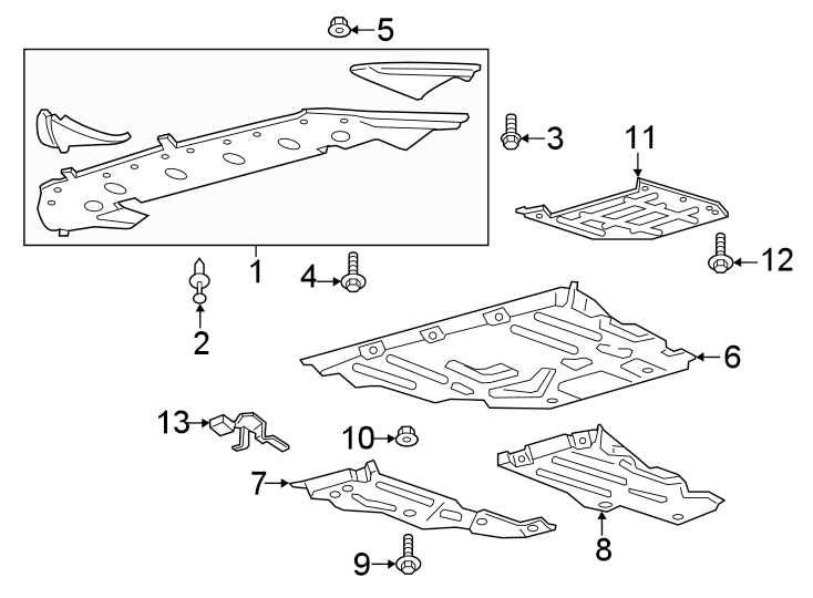 Diagram Radiator support. Under cover & splash shields. for your 2020 Ford F-150  XLT Standard Cab Pickup Fleetside 