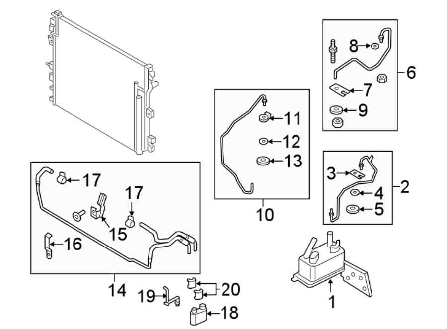 Diagram TRANS OIL COOLER. for your Ford Edge  