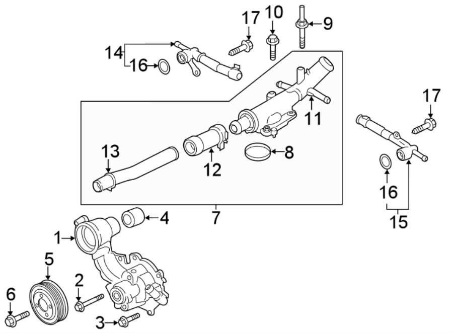 Diagram WATER PUMP. for your 2013 Ford