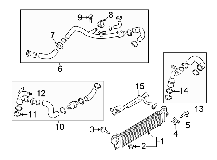 Diagram INTERCOOLER. for your 2019 Ford Edge 2.7L EcoBoost V6 A/T AWD ST Sport Utility 