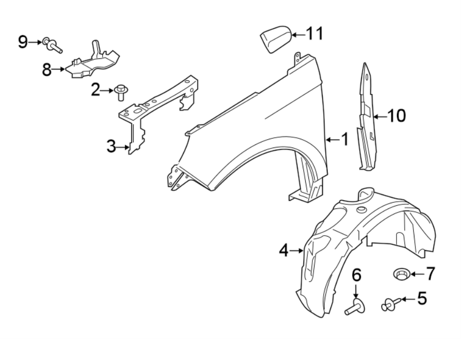 Diagram Fender & components. for your 2016 Ford F-150 2.7L EcoBoost V6 A/T 4WD XL Standard Cab Pickup Fleetside 