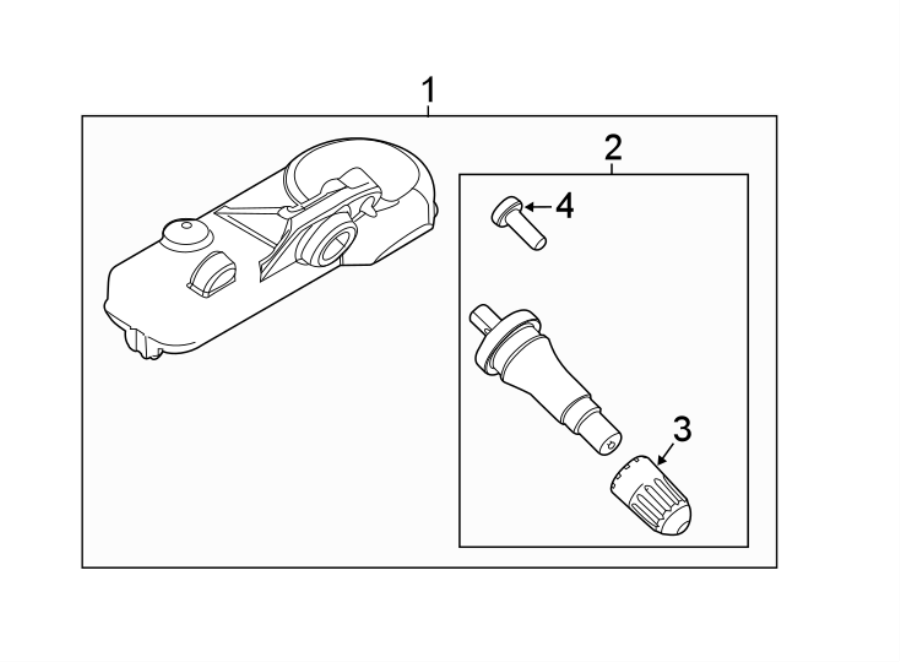 Diagram TIRE PRESSURE MONITOR COMPONENTS. for your 2018 Ford Transit Connect   