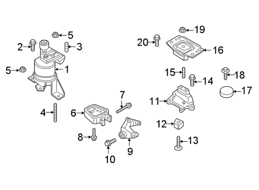 Diagram ENGINE / TRANSAXLE. ENGINE & TRANS MOUNTING. for your 2011 Ford E-250   