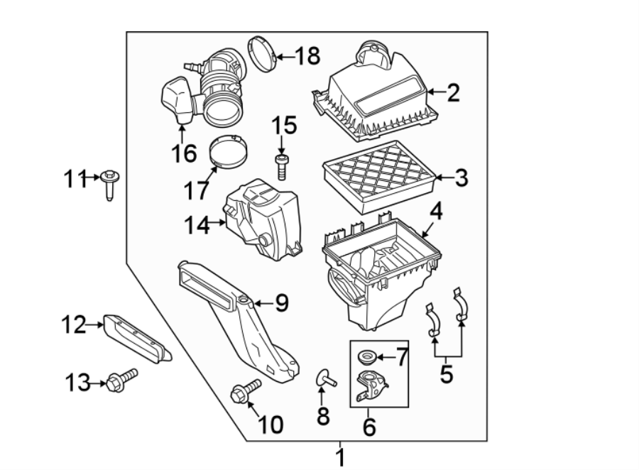 Diagram AIR INTAKE. for your Ford Bronco  