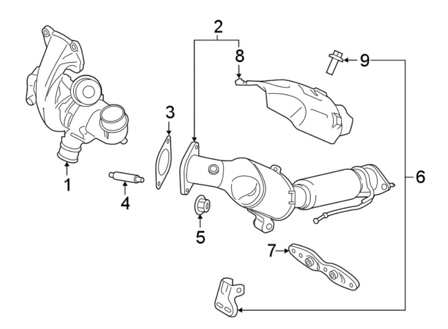 Ford Edge Catalytic Converter. 2.0 LITER, all. 2.0 G2GZ5E212B