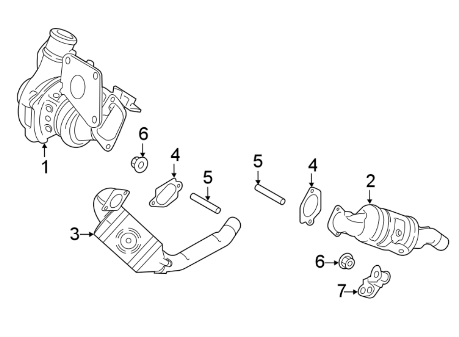 Diagram EXHAUST SYSTEM. MANIFOLD. for your 2016 Ford F-150 3.5L Duratec V6 FLEX A/T 4WD XLT Crew Cab Pickup Fleetside 