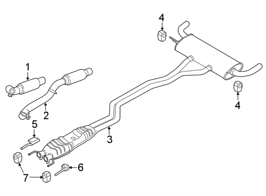 Diagram EXHAUST SYSTEM. EXHAUST COMPONENTS. for your Ford Edge  