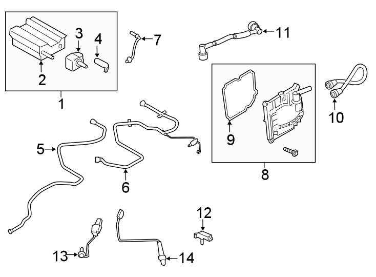 Diagram EMISSION SYSTEM. EMISSION COMPONENTS. for your Ford Fusion  