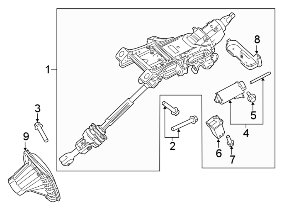 Diagram STEERING COLUMN ASSEMBLY. for your Ford