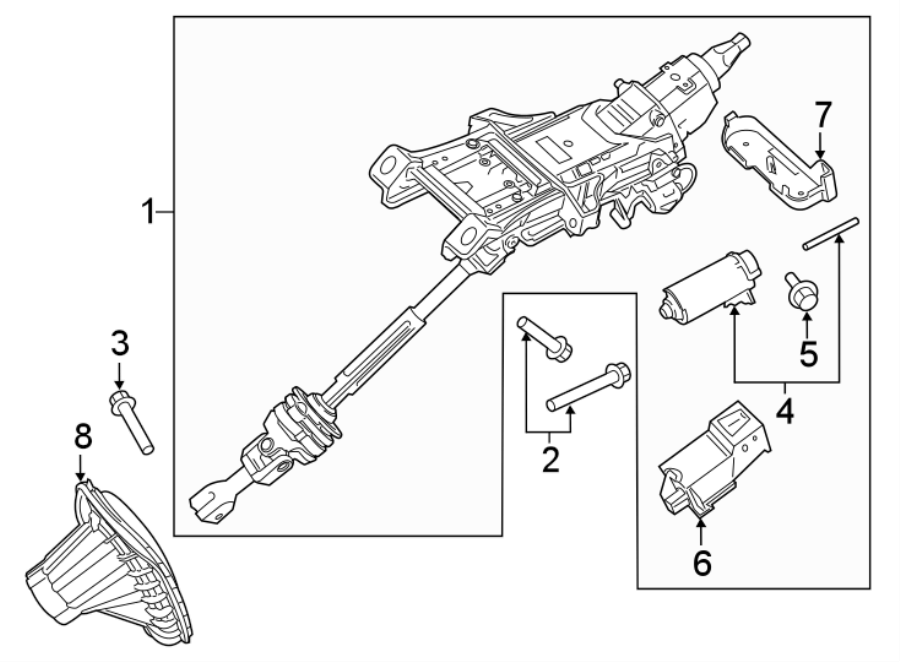 Diagram STEERING COLUMN ASSEMBLY. for your Ford