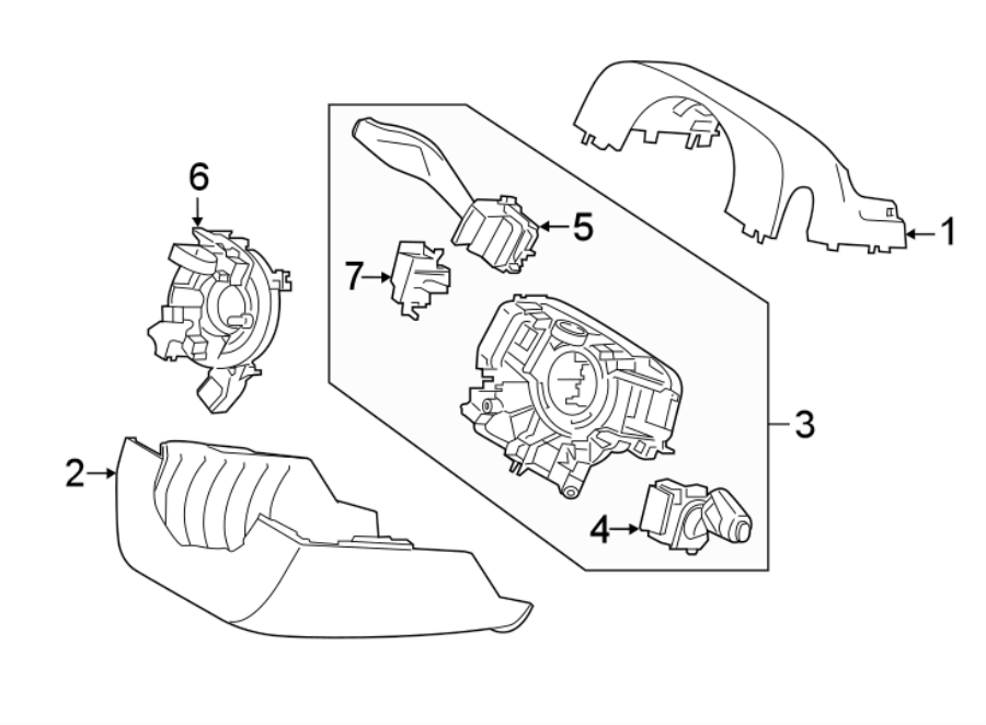 Diagram STEERING COLUMN. SHROUD. SWITCHES & LEVERS. for your Ford Edge  