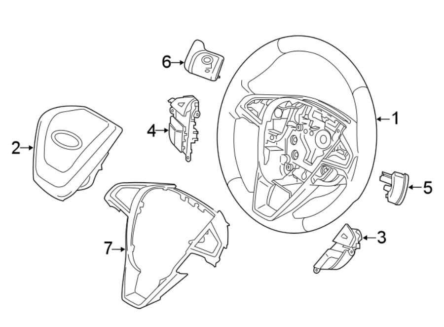 Diagram STEERING WHEEL & TRIM. for your 2019 Lincoln MKZ   