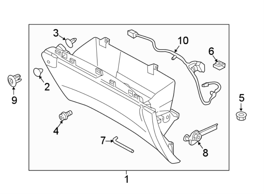 Diagram INSTRUMENT PANEL. GLOVE BOX. for your 2016 Ford F-150 2.7L EcoBoost V6 A/T 4WD XL Standard Cab Pickup Fleetside 