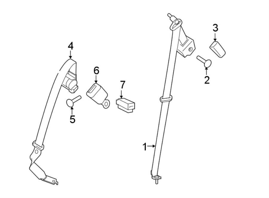 Diagram RESTRAINT SYSTEMS. REAR SEAT BELTS. for your Ford Edge  