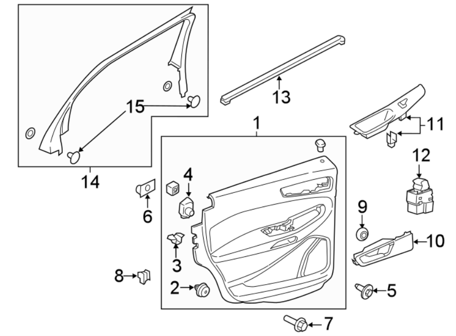 Diagram REAR DOOR. INTERIOR TRIM. for your 2012 Ford Edge   