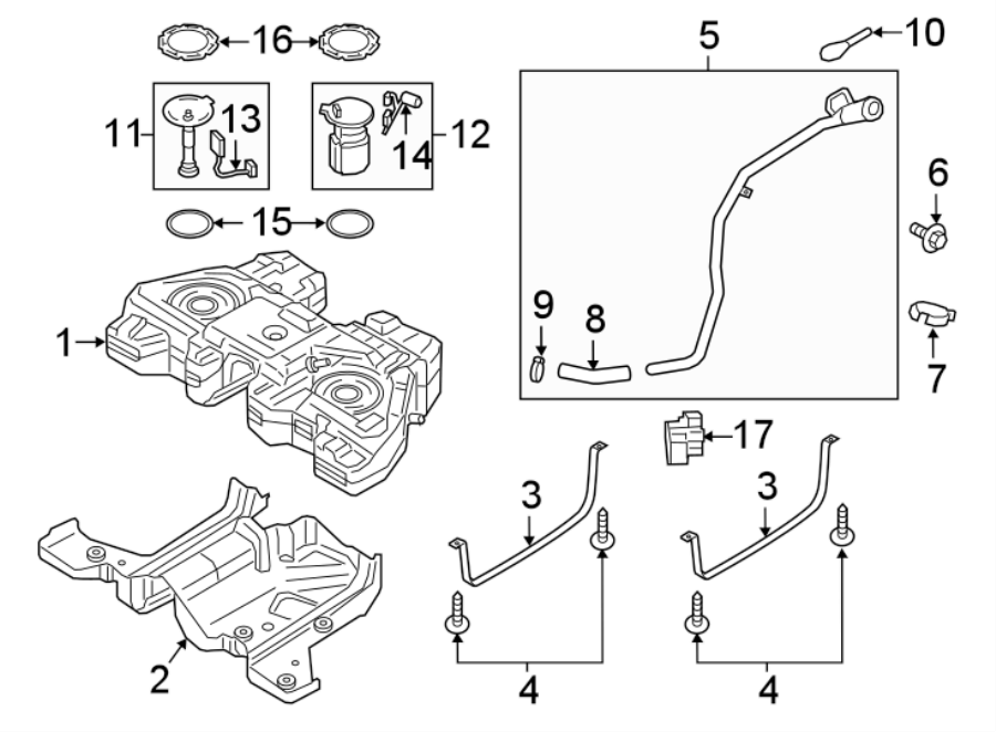 Diagram FUEL SYSTEM COMPONENTS. for your 2020 Ford Edge   