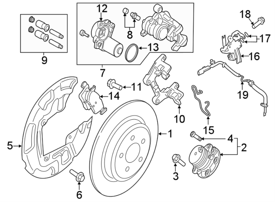 Diagram REAR SUSPENSION. BRAKE COMPONENTS. for your 2014 Ford F-150 3.5L EcoBoost V6 A/T 4WD Lariat Crew Cab Pickup Fleetside 