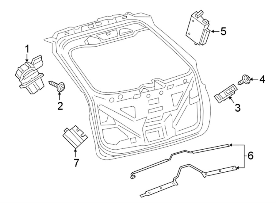 Diagram LOCK & HARDWARE. for your 2018 Ford Edge   