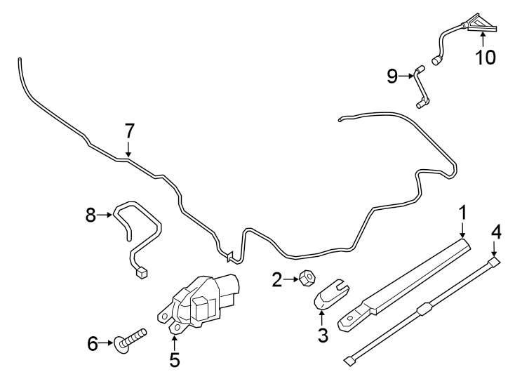 Diagram LIFT GATE. WIPER & WASHER COMPONENTS. for your 2019 Ford Edge   