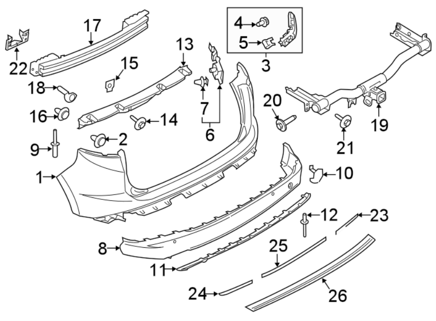 Diagram REAR BUMPER. BUMPER & COMPONENTS. for your 2011 Ford E-150   