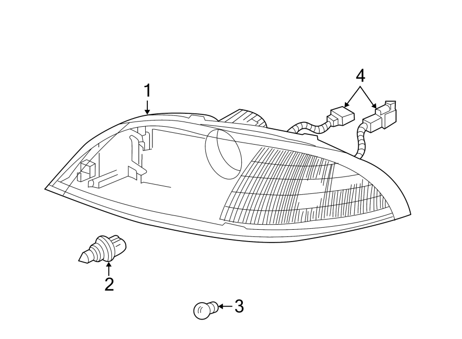 Diagram FRONT LAMPS. HEADLAMP COMPONENTS. for your 2002 Ford F-150  Harley-Davidson Edition Crew Cab Pickup Fleetside 