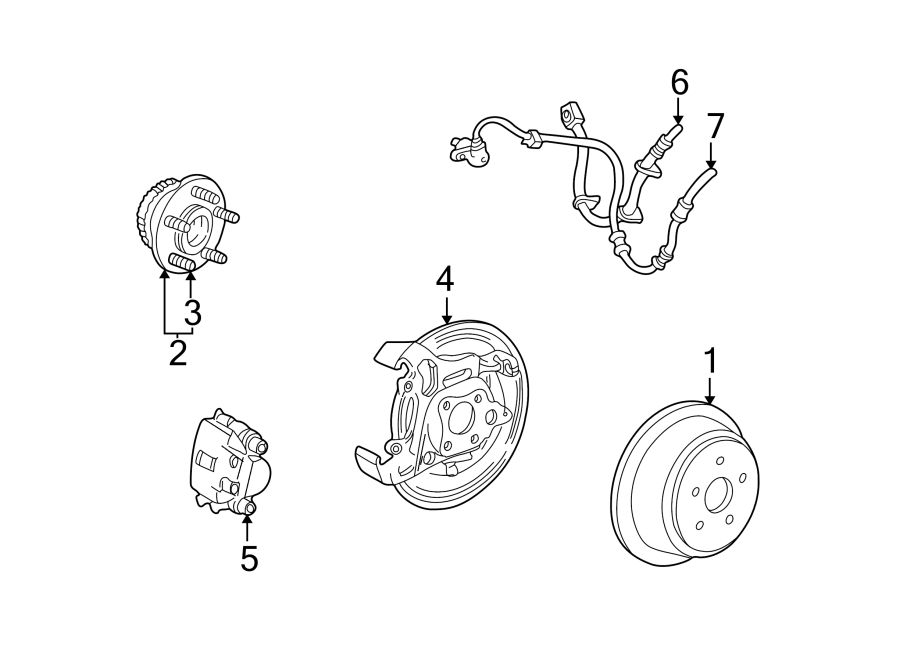 Diagram REAR SUSPENSION. BRAKE COMPONENTS. for your 2023 Ford Mustang  GT Premium Coupe 