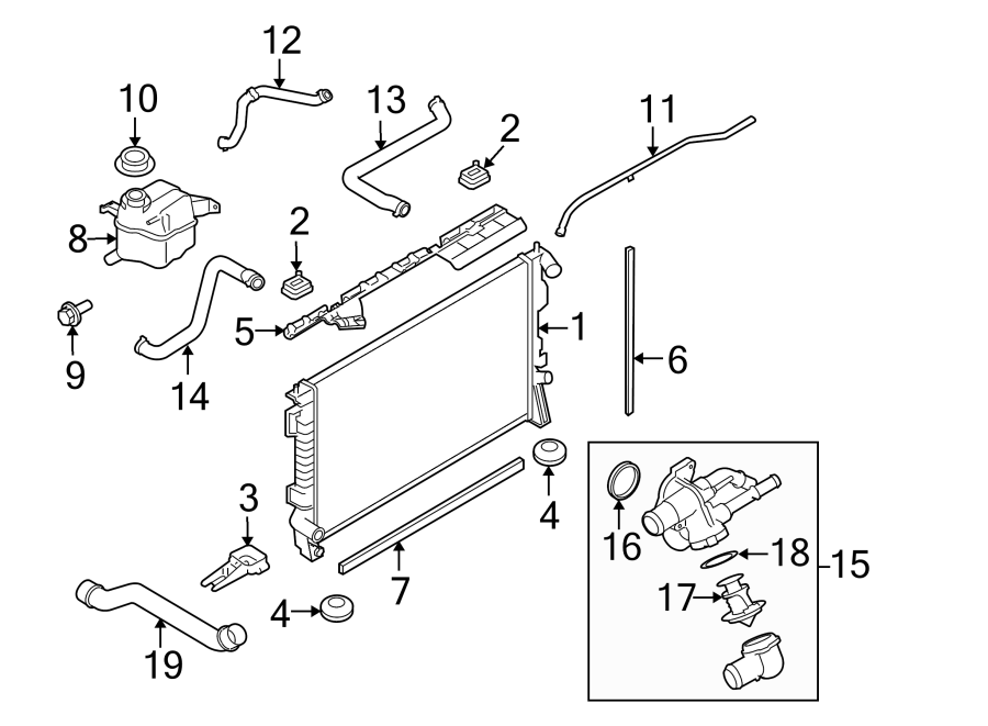 Diagram RADIATOR & COMPONENTS. for your 2011 Ford Explorer   