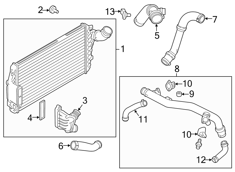 Diagram INTERCOOLER. for your 2018 Lincoln MKX 2.7L EcoBoost V6 A/T FWD Select Sport Utility 