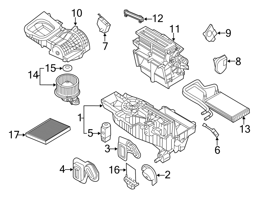 Diagram Air conditioner & heater. Evaporator & heater components. for your 2006 Ford Explorer   