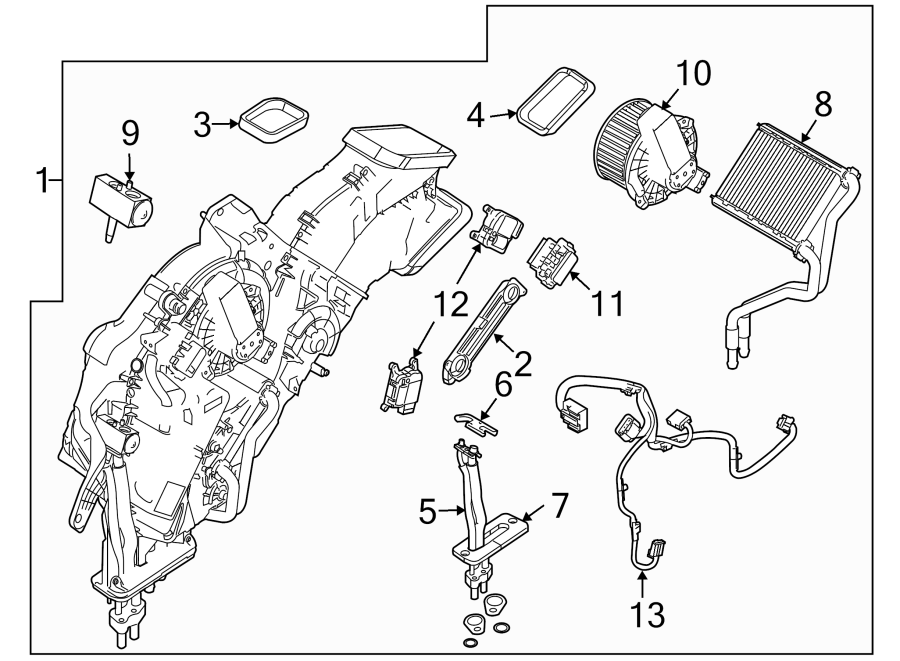 Diagram AIR CONDITIONER & HEATER. REAR EVAPORATOR. for your 2021 Ford Transit Connect   