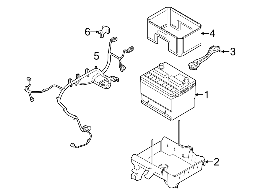 Diagram BATTERY. for your 2018 Ford Flex   