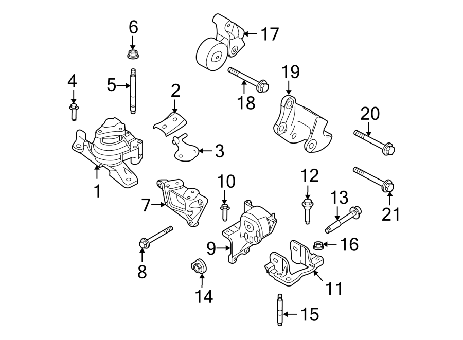 Diagram ENGINE / TRANSAXLE. ENGINE & TRANS MOUNTING. for your 2007 Ford F-150   