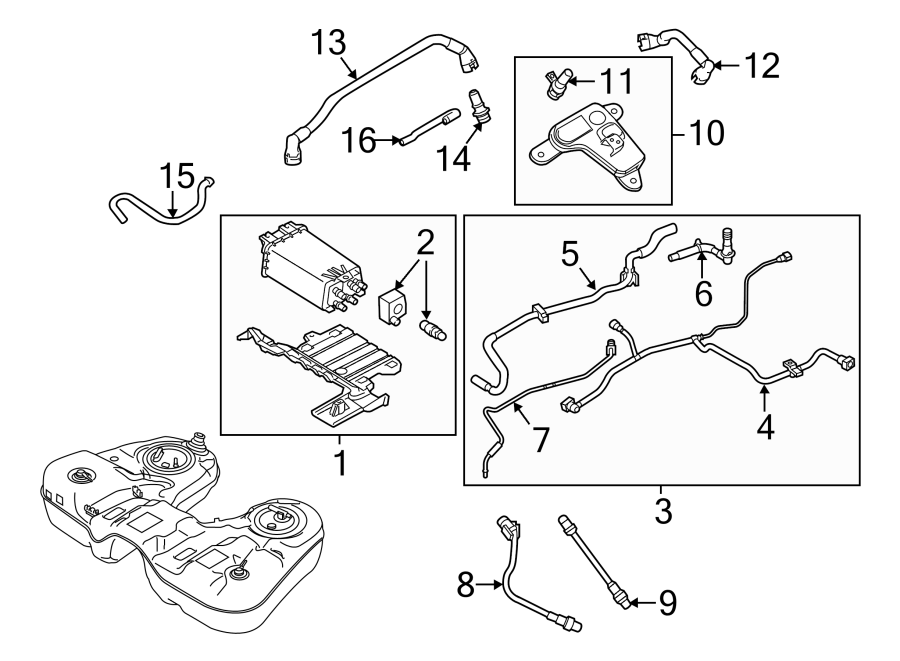 Diagram EMISSION SYSTEM. EMISSION COMPONENTS. for your Ford F-450 Super Duty  