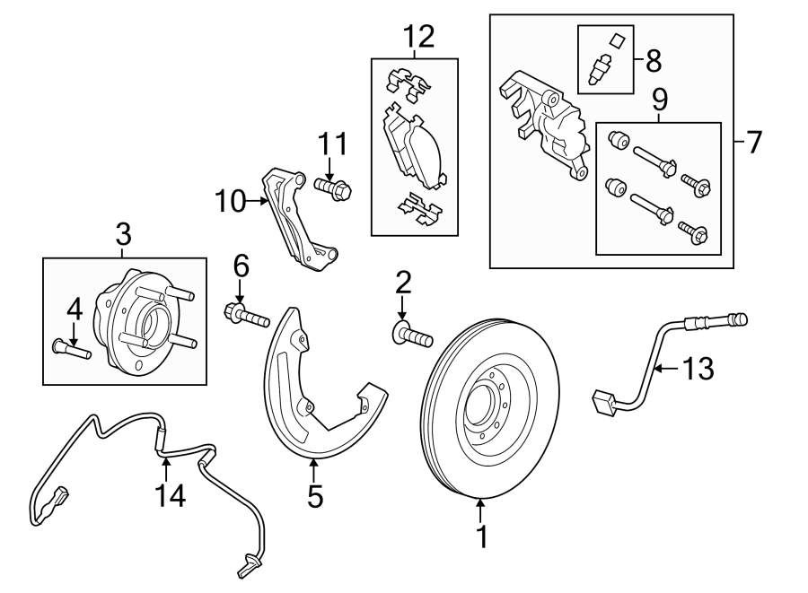 Diagram FRONT SUSPENSION. BRAKE COMPONENTS. for your 2017 Ford F-150 5.0L V8 FLEX A/T RWD Platinum Crew Cab Pickup Fleetside 