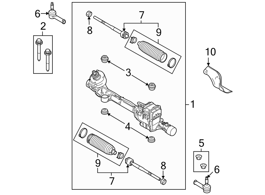 Diagram STEERING GEAR & LINKAGE. for your 2018 Ford F-150 5.0L V8 FLEX A/T RWD XL Extended Cab Pickup Fleetside 