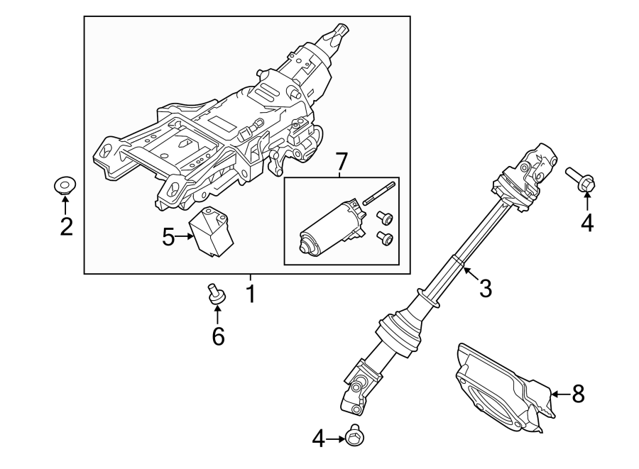 Diagram STEERING COLUMN ASSEMBLY. for your Ford