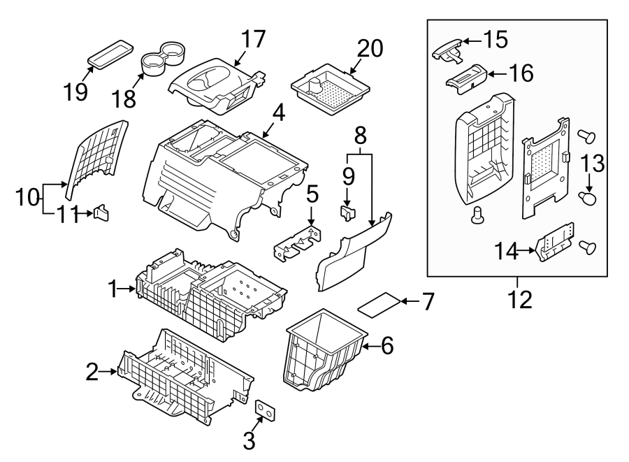 Diagram Rear console. for your Ford Flex  