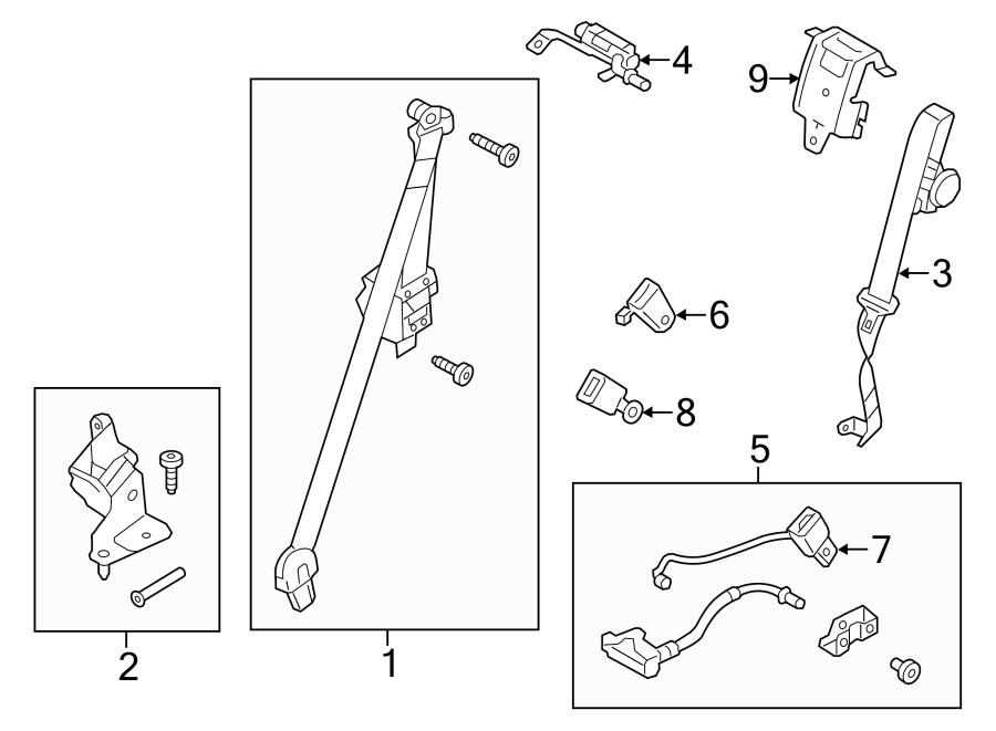 Diagram RESTRAINT SYSTEMS. REAR SEAT BELTS. for your 1997 Ford Explorer   