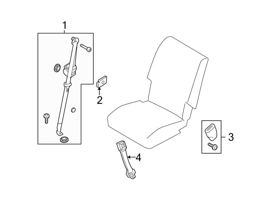 Diagram RESTRAINT SYSTEMS. REAR SEAT BELTS. for your 2010 Ford F-150  FX2 Crew Cab Pickup Fleetside 