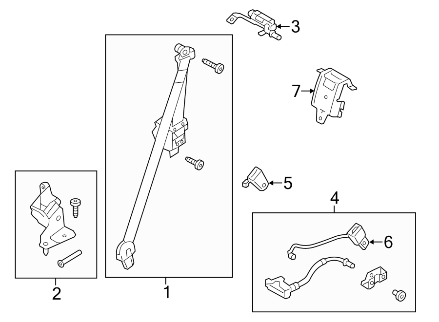 Diagram RESTRAINT SYSTEMS. REAR SEAT BELTS. for your 1997 Ford Explorer   