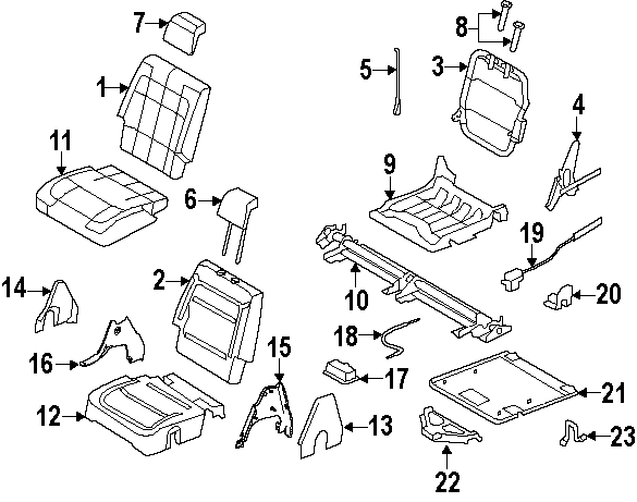 Diagram SEATS & TRACKS. THIRD ROW SEATS. for your 2009 Ford F-150 4.6L V8 A/T RWD XL Extended Cab Pickup Fleetside 