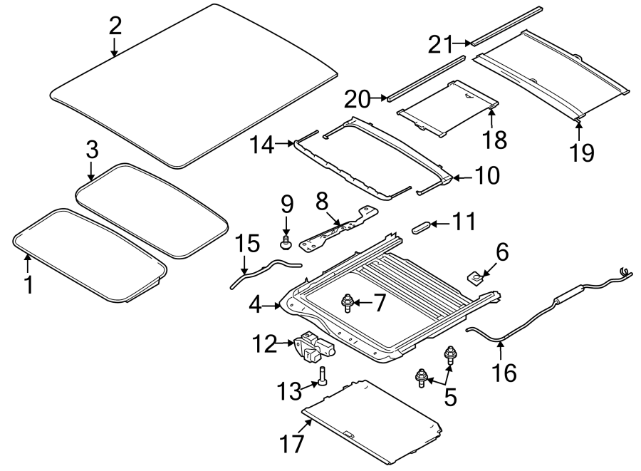 Diagram SUNROOF. for your 2013 Ford F-150 5.0L V8 FLEX A/T 4WD XLT Crew Cab Pickup Fleetside 