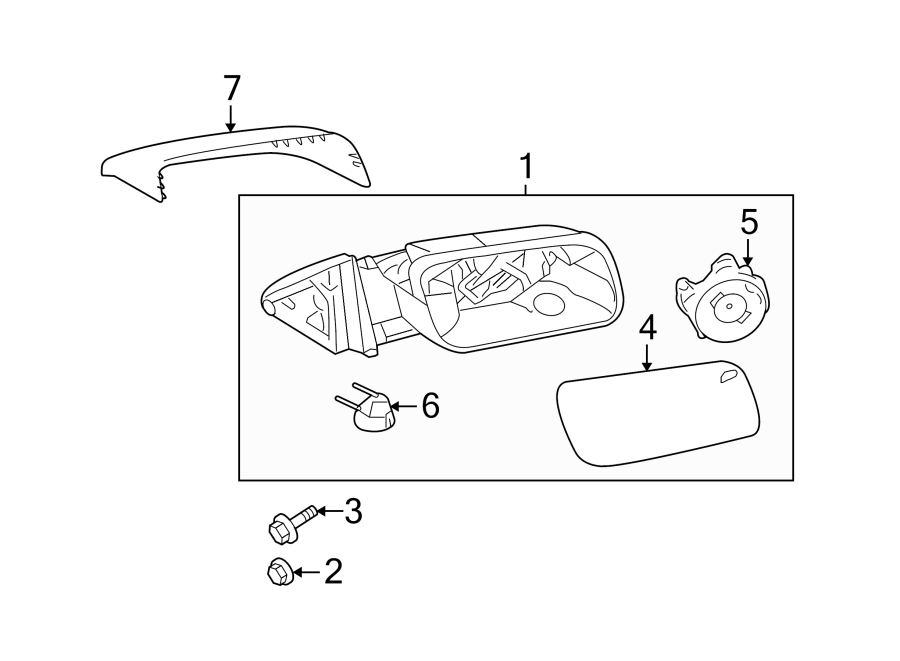 Diagram FRONT DOOR. OUTSIDE MIRRORS. for your Ford