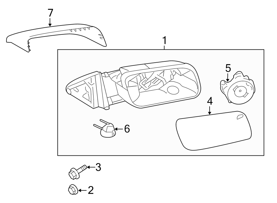 Diagram FRONT DOOR. OUTSIDE MIRRORS. for your Ford