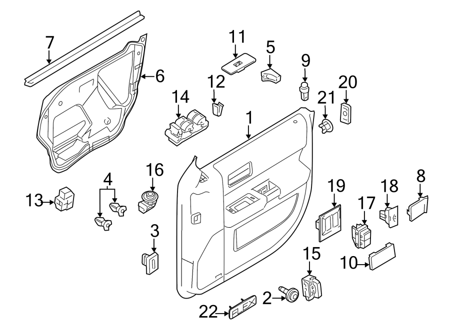 Diagram FRONT DOOR. INTERIOR TRIM. for your 2010 Ford E-150   