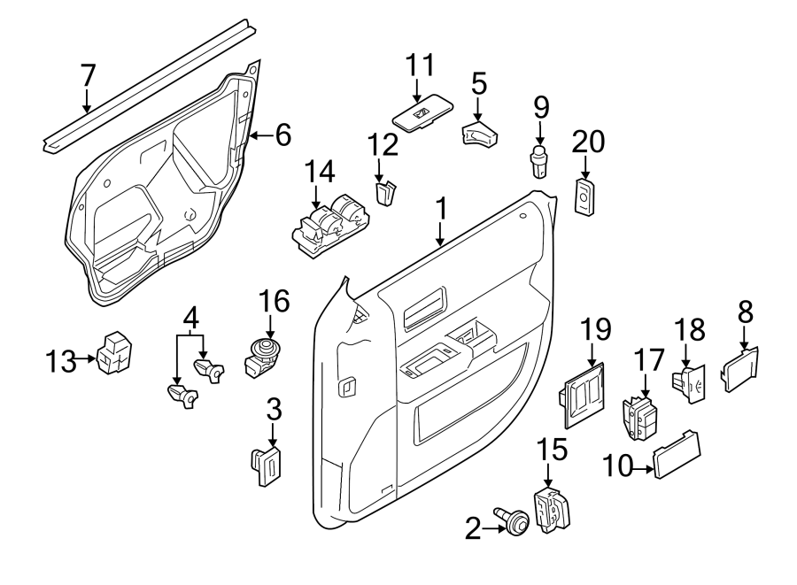 Diagram FRONT DOOR. INTERIOR TRIM. for your 2015 Lincoln MKZ Base Sedan  