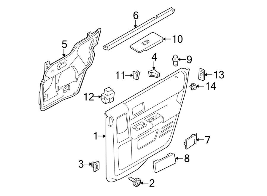 Diagram REAR DOOR. INTERIOR TRIM. for your 2015 Lincoln MKZ Base Sedan  