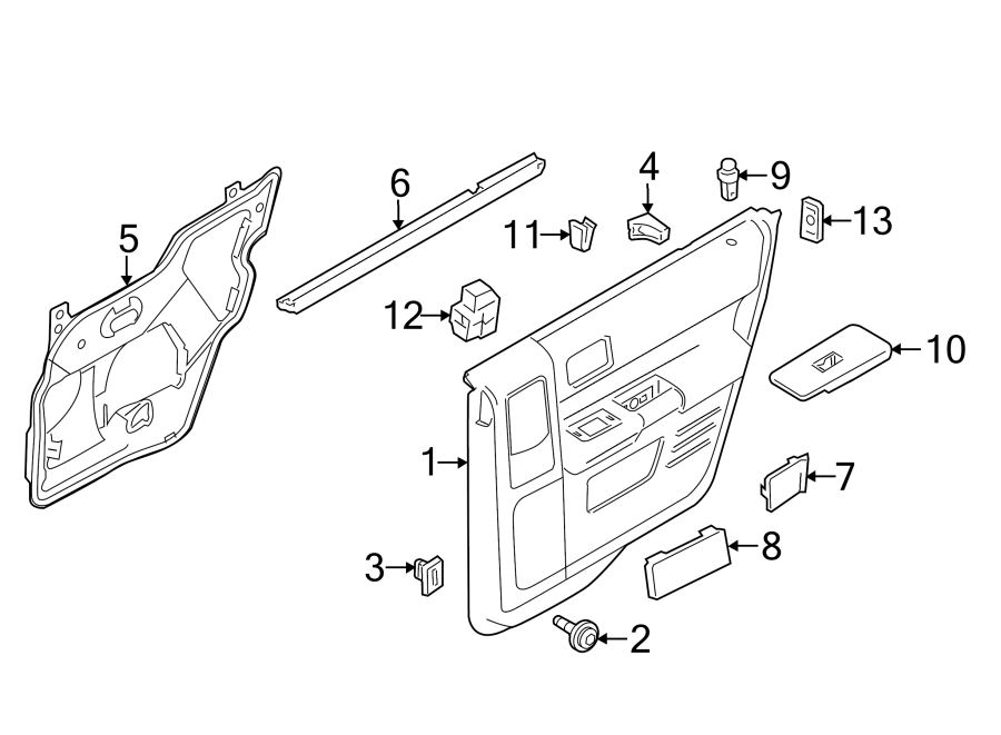 Diagram REAR DOOR. INTERIOR TRIM. for your 2010 Ford E-150   