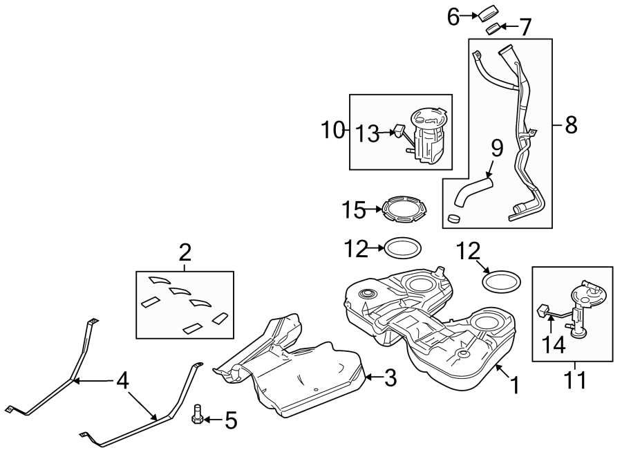 Diagram FUEL SYSTEM COMPONENTS. for your Ford F-150  