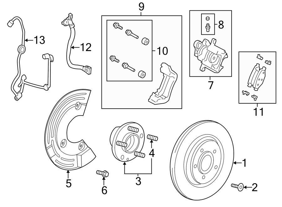 Diagram REAR SUSPENSION. BRAKE COMPONENTS. for your 2019 Ford F-150  Lariat Crew Cab Pickup Fleetside 